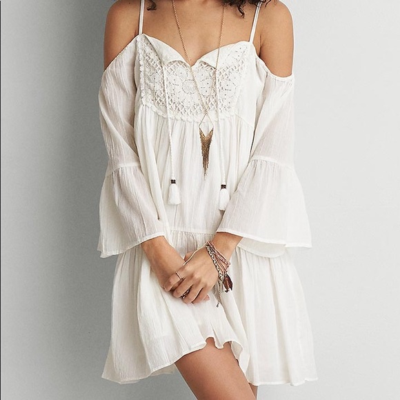 American Eagle White Boho Spring Dress - Picture 2 of 4